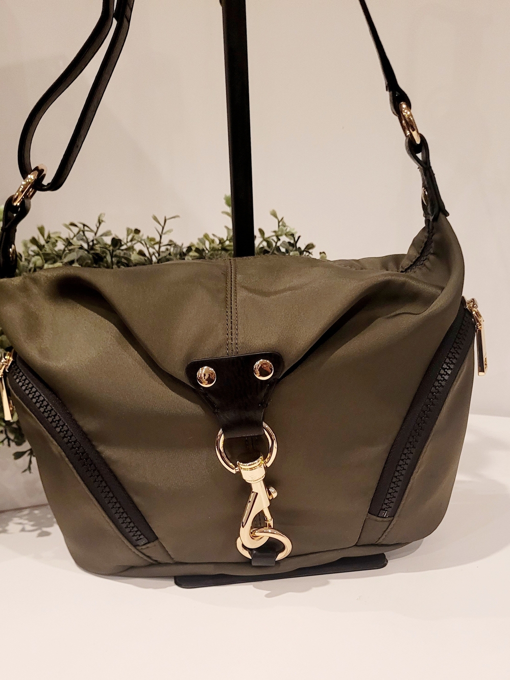 Rebecca Minkoff Olive Green Shoulder Bag with Gold Hardware